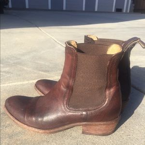 Brown leather Frye ankle boots